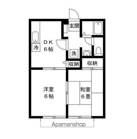 ポトリバ A(2DK/1階)の間取り写真