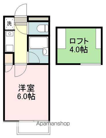 サンライズハッコウ小松島(1K/2階)の間取り写真