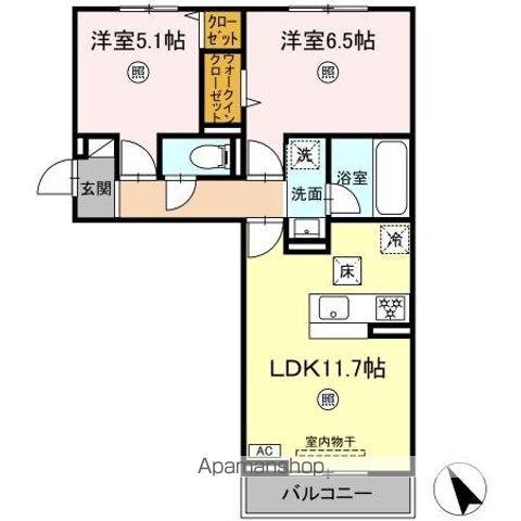 トリシアテラス(2LDK/1階)の間取り写真