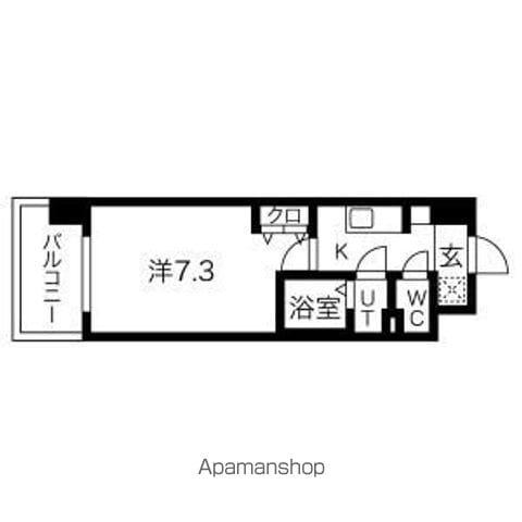 フォーリアライズ北三国ヶ丘(1K/2階)の間取り写真