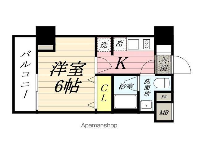 LOG横浜鶴見(1K/2階)の間取り写真