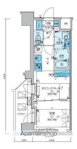 リヴシティ横濱新川町弐番館(1DK/11階)の間取り写真