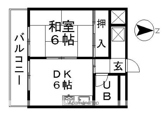 平島ビル(1DK/3階)の間取り写真