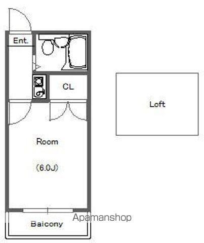 サテライトかなでの杜(1K/2階)の間取り写真