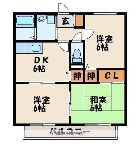 ウッドビレッジ和歌美台(3DK/1階)の間取り写真