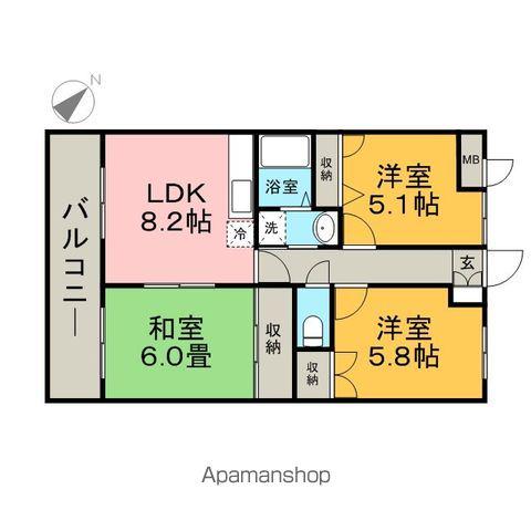 エルシャトー南福岡(2LDK/5階)の間取り写真