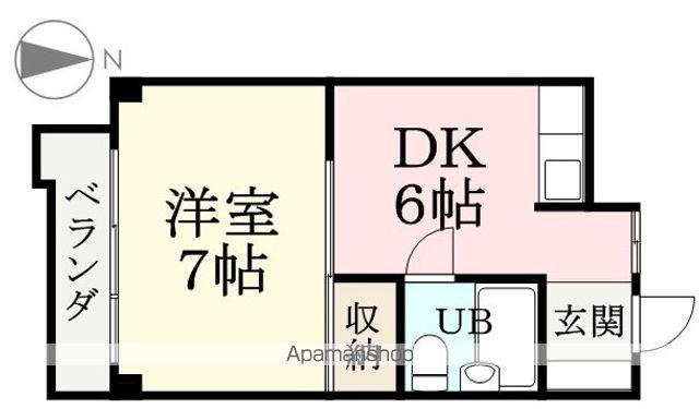 メゾンやまもと(1DK/1階)の間取り写真