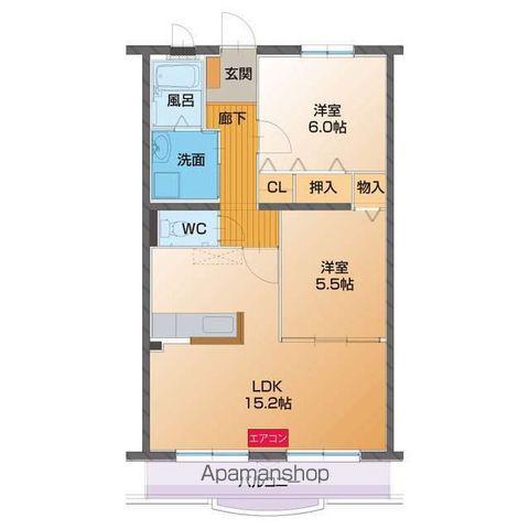 CAVALLINORAMPANTE(2LDK/3階)の間取り写真