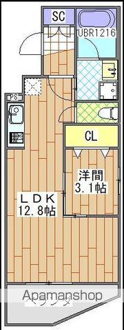 コクーン蘇我Ⅱ(1LDK/4階)の間取り写真