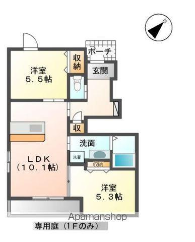 メアリースペース壱番館(2LDK/1階)の間取り写真