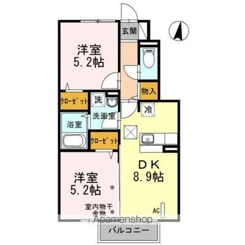 ガーデンサワーダ(2DK/1階)の間取り写真