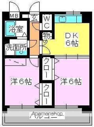 グランコート(2DK/3階)の間取り写真