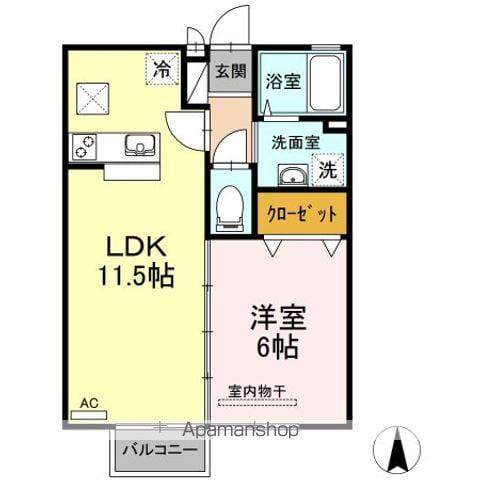 サンライズ(1LDK/1階)の間取り写真