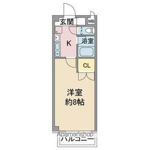 レージュ松原(1K/1階)の間取り写真