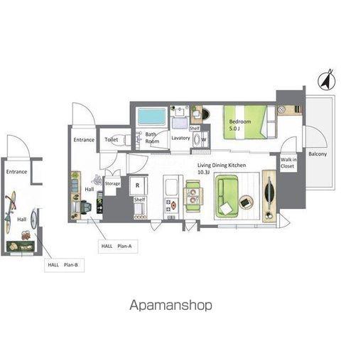 AIFLAT若松河田(1LDK/9階)の間取り写真