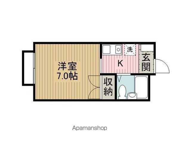 コーポ浅井(ワンルーム/1階)の間取り写真