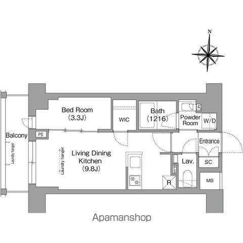 ウエリスアーバン住吉ウエスト(1LDK/9階)の間取り写真