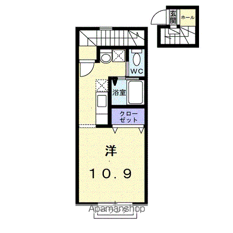 RHILLS(ワンルーム/2階)の間取り写真