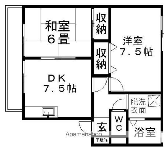 エスペランサ(2DK/2階)の間取り写真