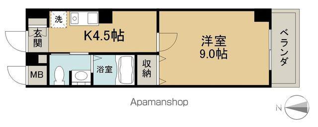 シャトー広島(1K/8階)の間取り写真