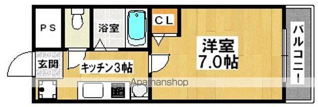 フローライト長居(1K/7階)の間取り写真