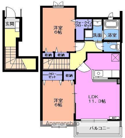 ブライトB(2LDK/2階)の間取り写真
