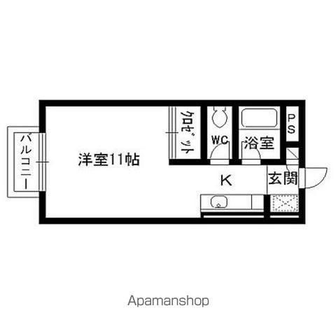 ガーデンパレス(ワンルーム/2階)の間取り写真