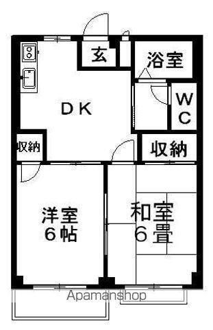 チェリーコーポ(2DK/1階)の間取り写真