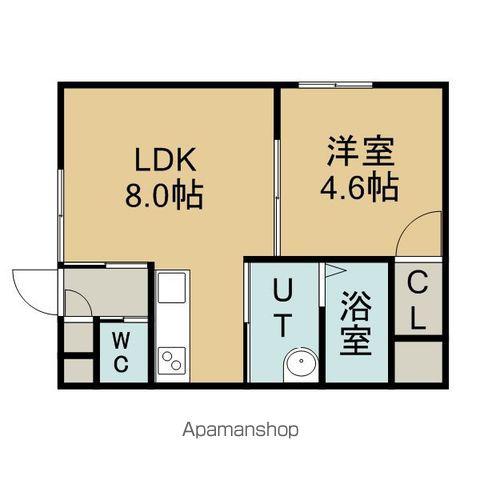 ロイヤルハイム栄町(1DK/2階)の間取り写真