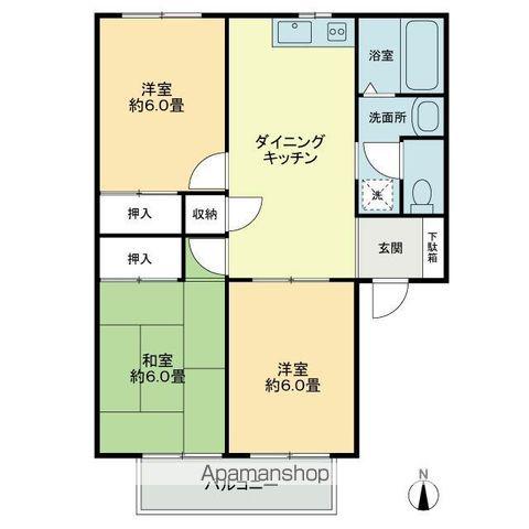 フォブールKT(3DK/2階)の間取り写真