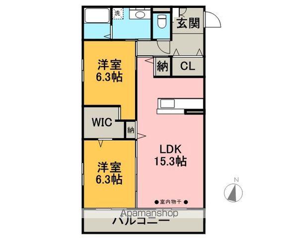 AMUZA TIPO(2LDK/3階)の間取り写真