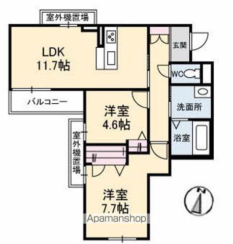 マリヤガーデン今津(2LDK/3階)の間取り写真