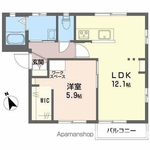 サンシャイン桃乃井B(1LDK/2階)の間取り写真