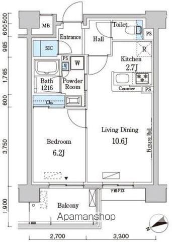 ベルヴュコート柏(1LDK/5階)の間取り写真