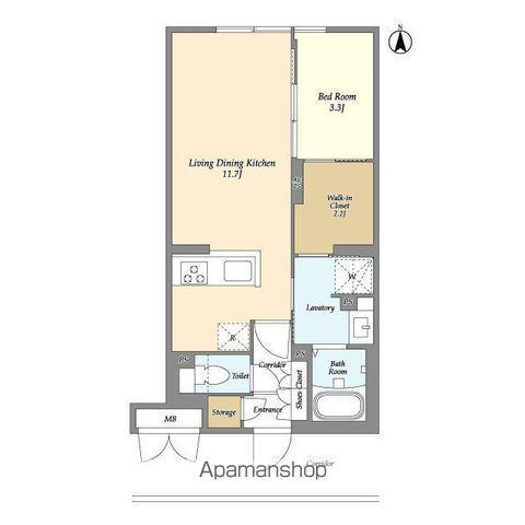 ラクラス中野南台(1LDK/3階)の間取り写真