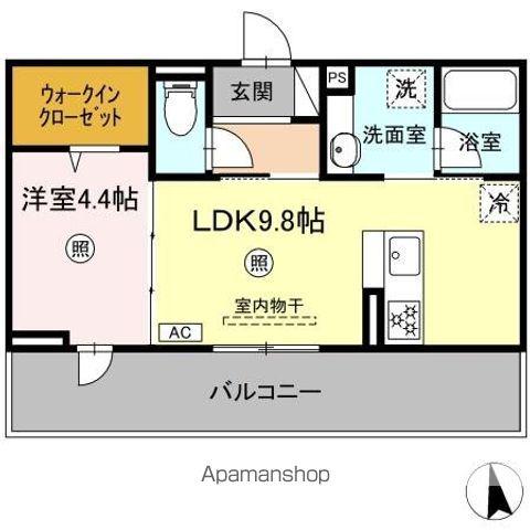 D-ROOM西町(1LDK/3階)の間取り写真