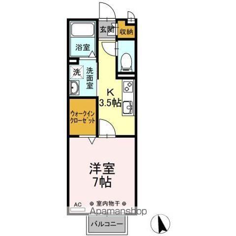 カサベルデ柏森(1K/2階)の間取り写真