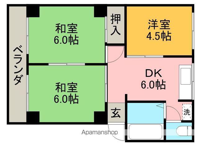 ヘルスコーポⅡ(3DK/2階)の間取り写真