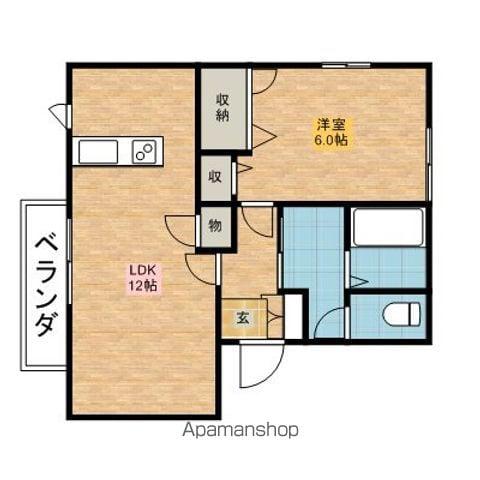 アビエスB(1LDK/1階)の間取り写真