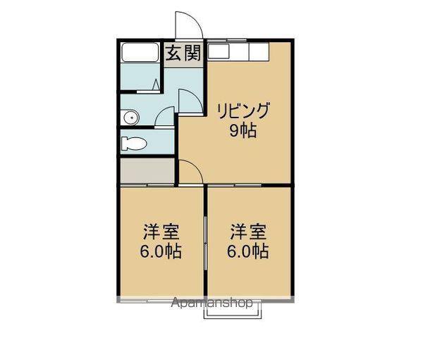 スターリースカイ(2DK/2階)の間取り写真