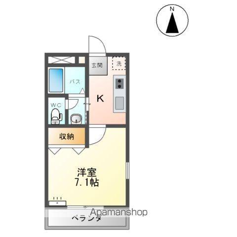 コンフォール(1K/2階)の間取り写真