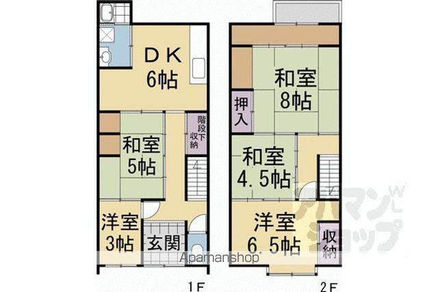京都市烏丸線 鞍馬口駅 徒歩9分 2階建 築41年(5DK)の間取り写真