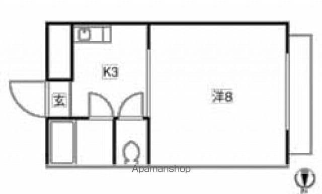 ハイツ矢賀新町Ⅰ(1K/4階)の間取り写真