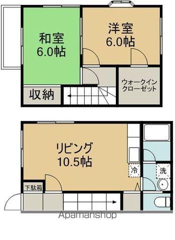 ミドルヴィレッジ(2LDK/1階)の間取り写真