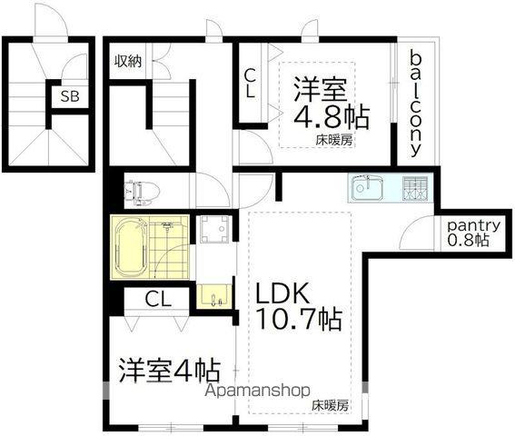 Mメゾン(2LDK/2階)の間取り写真