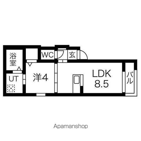 ファンキャッスル(1LDK/2階)の間取り写真