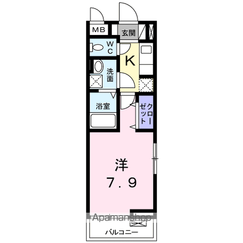 グラン ベリー(1K/2階)の間取り写真