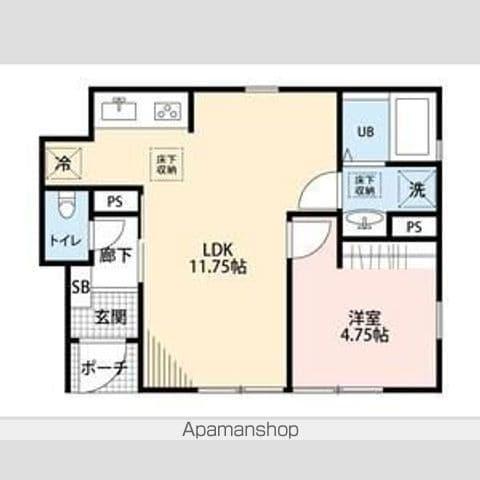 リーブルファイン岩槻本町(1LDK/1階)の間取り写真