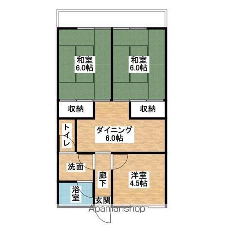 第3千代マンション(3DK/6階)の間取り写真