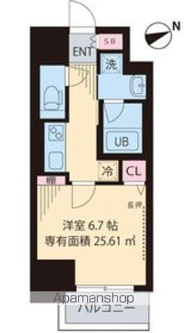 KーCREST(1K/8階)の間取り写真